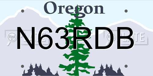 N63RDB Oregon License Plate