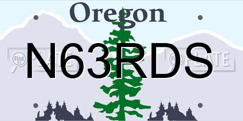 N63RDS Oregon License Plate