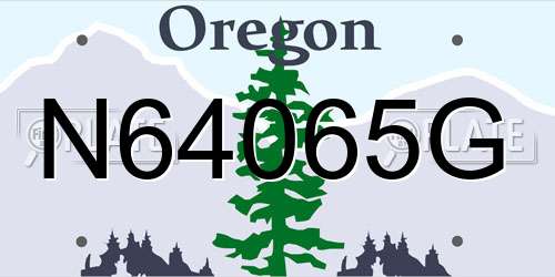 N64065G Oregon License Plate