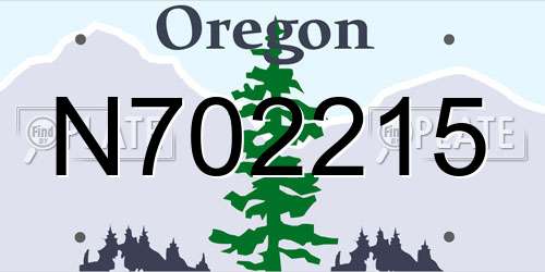N702215 Oregon License Plate