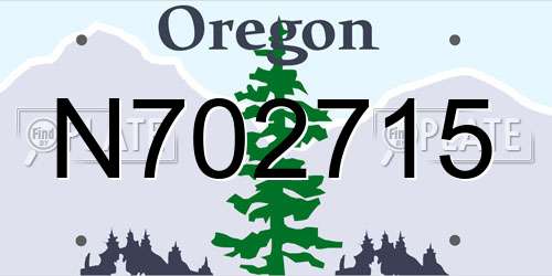 N702715 Oregon License Plate