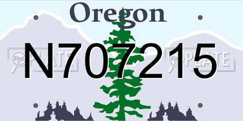 N707215 Oregon License Plate