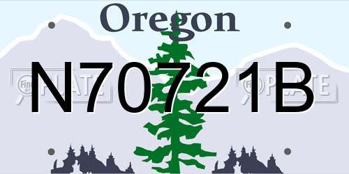 N70721B Oregon License Plate