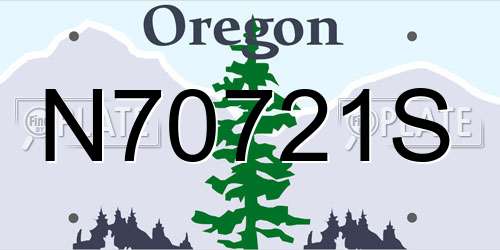 N70721S Oregon License Plate
