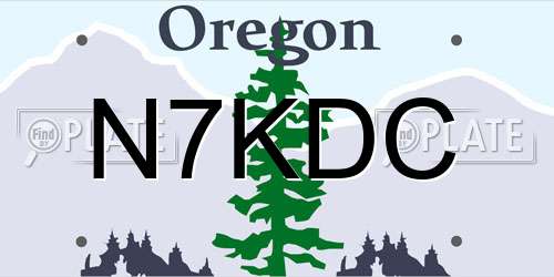 N7KDC Oregon License Plate