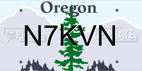 N7KVN Oregon License Plate