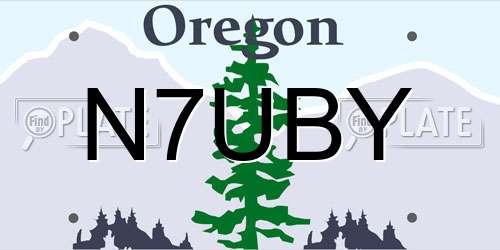 N7UBY Oregon License Plate