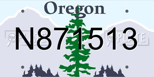 N871513 Oregon License Plate