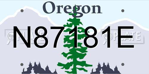 N87181E Oregon License Plate