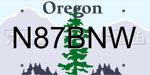 N87BNW Oregon License Plate