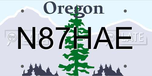 N87HAE Oregon License Plate