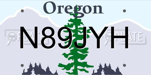 N89JYH Oregon License Plate