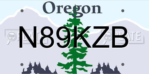 N89KZB Oregon License Plate