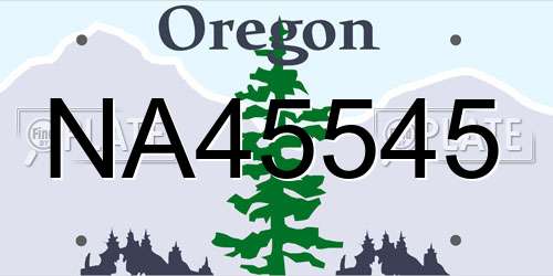 NA45545 Oregon License Plate