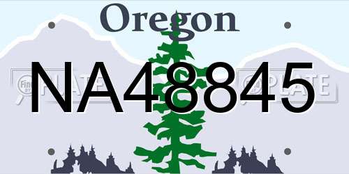 NA48845 Oregon License Plate
