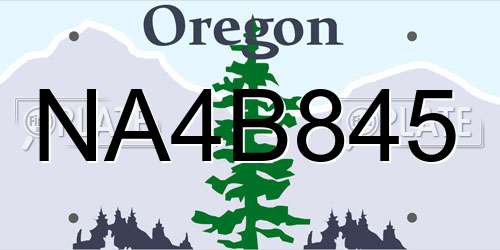 NA4B845 Oregon License Plate
