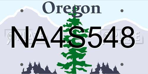 NA4S548 Oregon License Plate