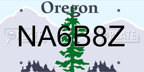 NA6B8Z Oregon License Plate