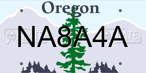 NA8A4A Oregon License Plate