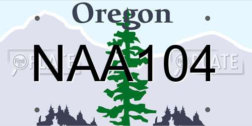 NAA104 Oregon License Plate
