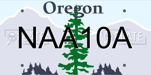 NAA10A Oregon License Plate