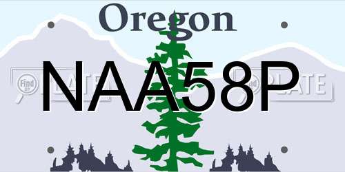 NAA58P Oregon License Plate