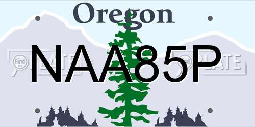 NAA85P Oregon License Plate