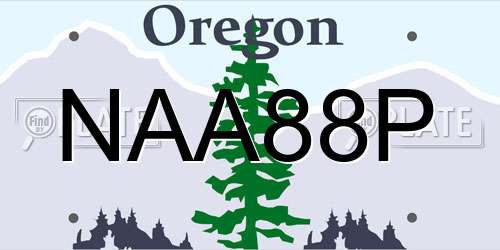 NAA88P Oregon License Plate