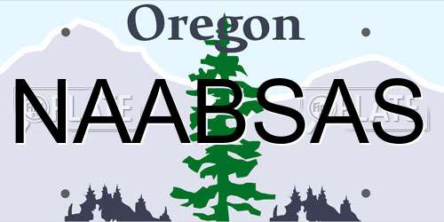NAABSAS Oregon License Plate