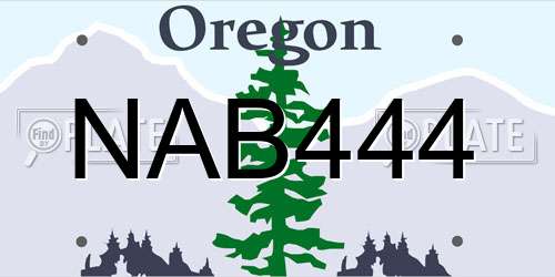 NAB444 Oregon License Plate