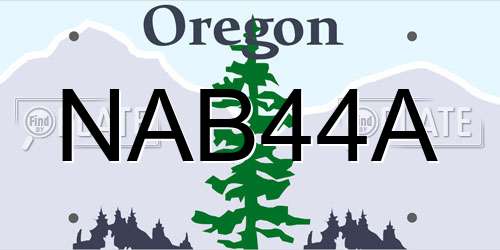 NAB44A Oregon License Plate