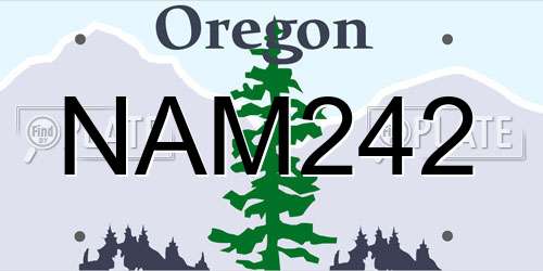 NAM242 Oregon License Plate
