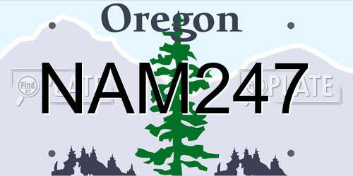 NAM247 Oregon License Plate