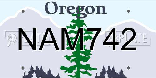 NAM742 Oregon License Plate