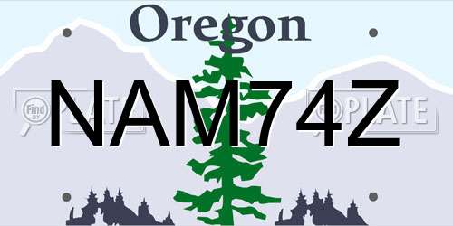 NAM74Z Oregon License Plate