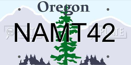 NAMT42 Oregon License Plate