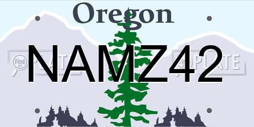 NAMZ42 Oregon License Plate