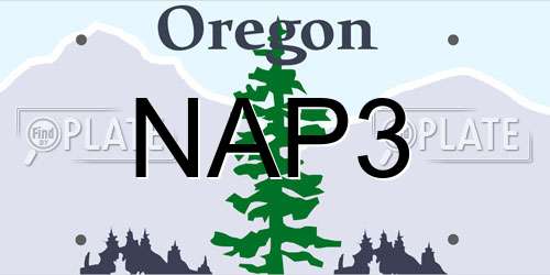 NAP3 Oregon License Plate