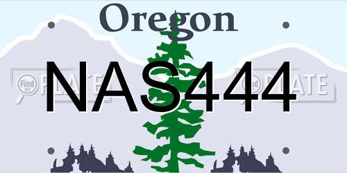 NAS444 Oregon License Plate