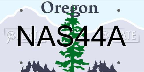 NAS44A Oregon License Plate