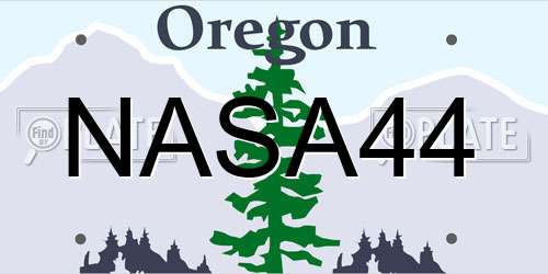 NASA44 Oregon License Plate