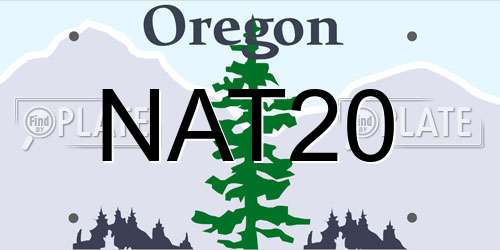 NAT20 Oregon License Plate