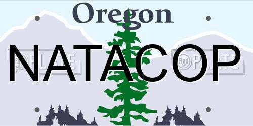 NATACOP Oregon License Plate