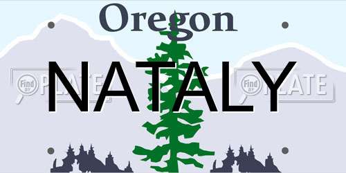 NATALY Oregon License Plate