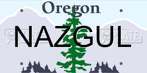 NAZGUL Oregon License Plate