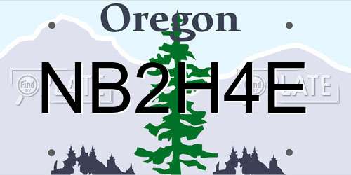 NB2H4E Oregon License Plate