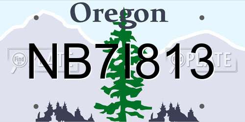 NB7I813 Oregon License Plate