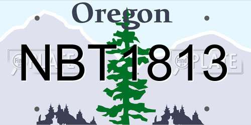 NBT1813 Oregon License Plate