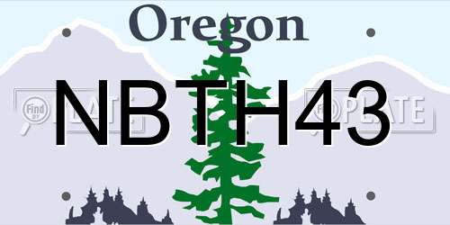 NBTH43 Oregon License Plate
