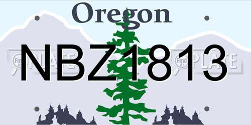 NBZ1813 Oregon License Plate
